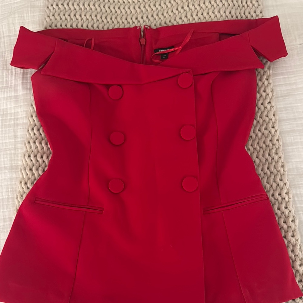 Elegant Red Off-Shoulder top